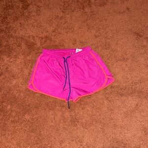 Fashion Nova Hot Pink Athletic Shorts with Orange Trim